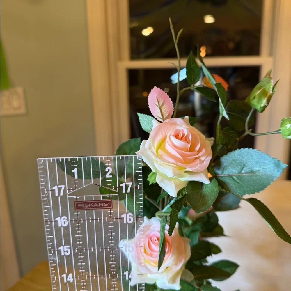 Target Faux Pink Rose Display in Black Planter